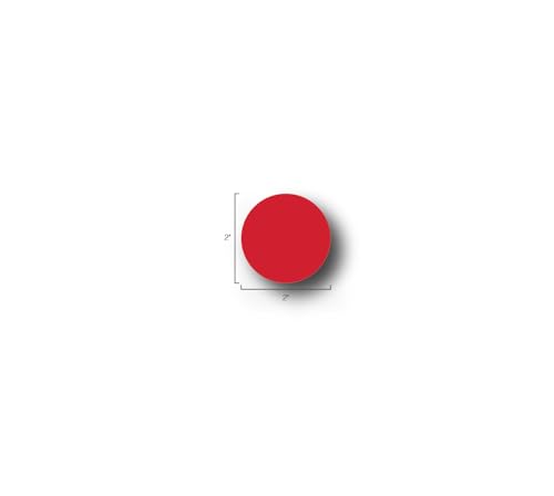 5S Location Marking Circle- (Various Sizes Available) Durable Circular Shaped Floor Marker by Graphical Warehouse- Vibrant Colors, Rounded Corners (25 Pack) (2", Red) - color: Red, size: 2"