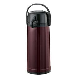 Service Ideas Eco-Air Airpot with Pump Lid, 74.4oz, Glass Vacuum Insulated
