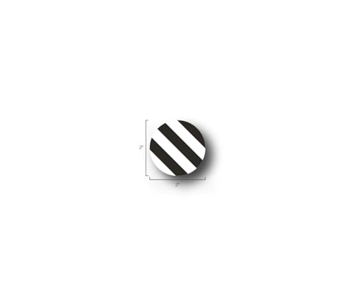 5S Location Marking Circle - Adhesive Circular Shaped Floor Marker by Graphical Warehouse - Rounded Corners (25 Pack) (2", Black/White) - color: Black/White, size: 2"