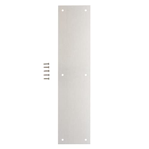 BRINKS Commercial - Commercial 15" Push Door Plate, Satin Aluminum Finish - Rust and Corrosion Resistant Door Plate - color: Satin Aluminum, size: 15 Inch