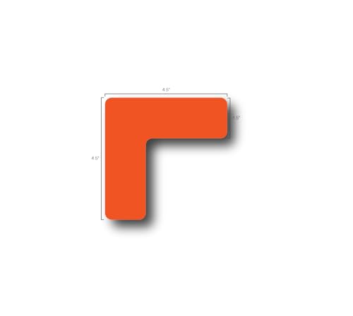 5S Location Marking Corner- (Various Sizes Available) Durable L Shaped Floor Marker by Graphical Warehouse- Vibrant Colors, Rounded Corners (4.5x4.5x1.5" (25 Pack), Orange) - color: Orange, size: 4.5x4.5x1.5" (25 Pack)
