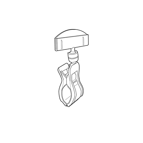 POP Clip on Sign Holder | 3 1/8"w Sign Holder | 1" Grip Capacity Clip | Stainless Steel Spring | 25 Pack | 4" Stem | Clear - color: Clear