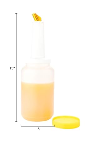 Restaurantware Plastic Storage Container Bottle, Quick Pour, 2.5 qt - color: Yellow, size: 80 Ounces
