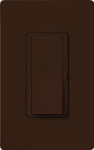 Lutron Diva Dimmer Switch for Incandescent Bulbs, 1000-Watt/Single-Pole Preset, DV-10P-BR, Brown - color: Brown