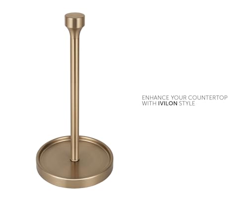 Ivilon Countertop Paper Towel Holder - Modern Bell End Minimalist Design - Color Warm Gold - color: Warm Gold