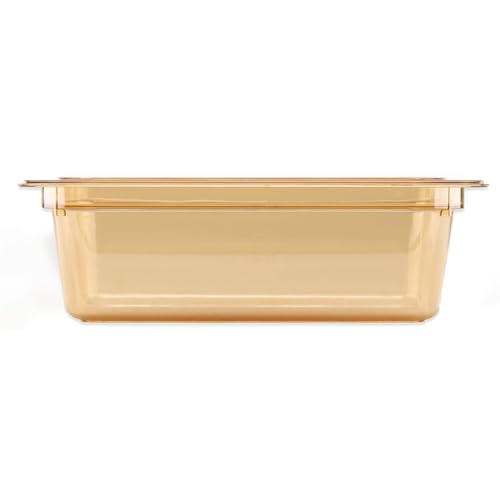 Carlisle FoodService Products High Heat Food Pan, Half Size Food Storage Container for Serving Hot or Cold Food, 5.6 Qt, 1 Count, Amber - color: Amber, size: 1 Count (Pack of 1)