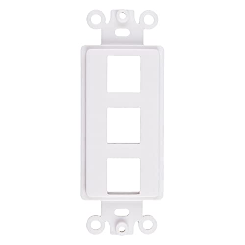 Chaosss &. 3-Port Decorator Keystone Insert, Wall Plate Adapter, 3 Port, 20 Pack White - color: 3 Ports, size: 20 Pack