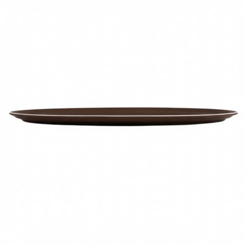 TrueCraftware- 22" x 27" Oval Serving Tray Fiberglass Brown Set of 2- Oval Tray Non Slip Surface Plastic Food Meals Server Tray with Raised Edges for Home Kitchen Restaurant Cafeteria Bar Hotel - color: Brown, size: 22" x 27" Oval