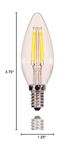 Satco S29877 Candelabra Bulb in Light Finish, Clear