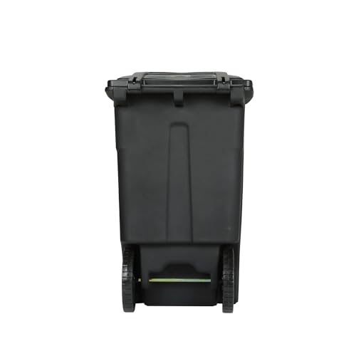 48 Gallon Garbage Cans Trash Cans With 2 Rugged Wheels Ergonomic Handle And Lid Heavy Duty Construction Built For Toughness And Maximum Impact Resistance Perfect For Both Indoor Or Outdoor Use