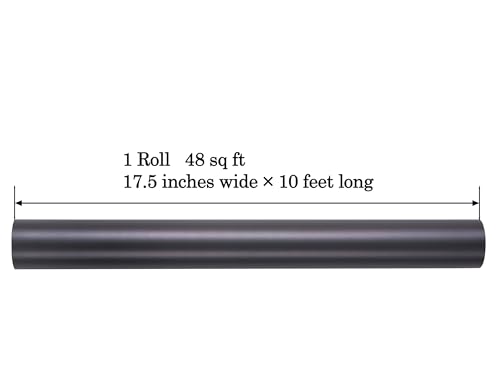 ZINTBIAL Matte Black Wrapping Paper Roll with Cut Lines - Solid Black Holiday Gift Wrap for Graduation, Birthdays, Wedding, Christmas, All Occasion - 17.5 in x 33 ft (48 sq. ft), Easy to Cut - color: Matte-Black