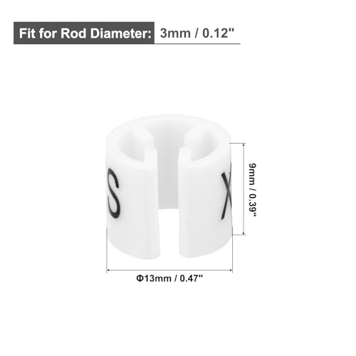 MECCANIXITY Clothes Hanger Marker XS/S/M/L/XL/2XL Size Tag Fit 3mm Rod White for Garment Clothing Color Coding, 150Pcs - color: White