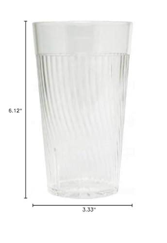 TrueCraftware- 16 oz. Belize Tumbler/Drinking Cups Clear Polycarbonate Set of 12-Premium Iced Tea Glasses Stackable Reusable Drinking Glasses Dishwasher Safe Break-Resistant for Home Restaurants - color: Clear, size: 16 oz
