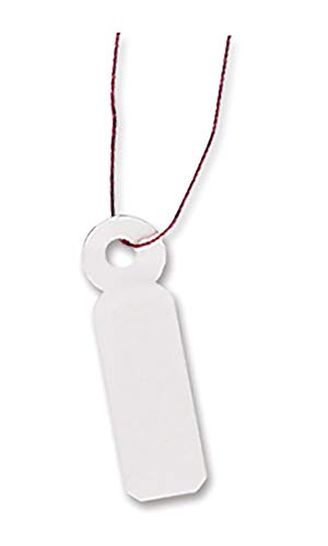 SSWBasics #2 Strung White Merchandise Price Tags with Burgundy String