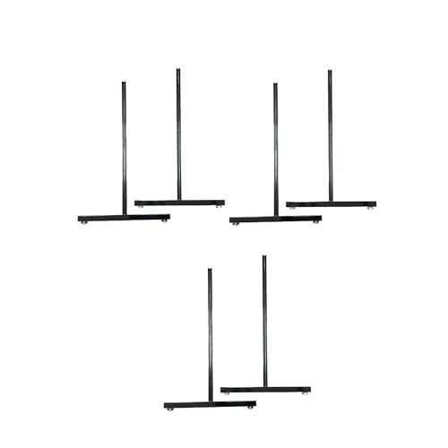 Only Hangers EZ Slide-On Gridwall Legs "T" Base Rectangular Tube with Levelers (Economically Sold in a Set of 3 Pairs) Black Finish - No Hardware or Screws Required (T LEGS NO HARDWARE/SCREWS NEEDED) - style: T LEGS NO HARDWARE/SCREWS NEEDED