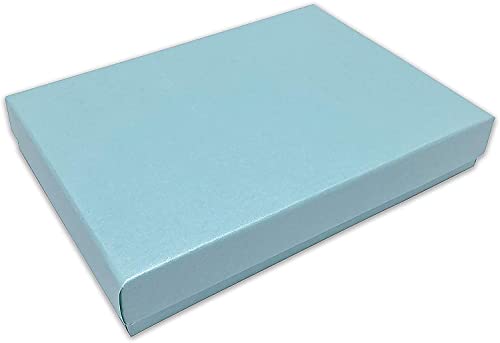 TheDisplayGuys 100 Cardboard Jewelry Gift Boxes with Inserts - Turquoise - color: Pearl Teal, size: 1 Count (Pack of 100)