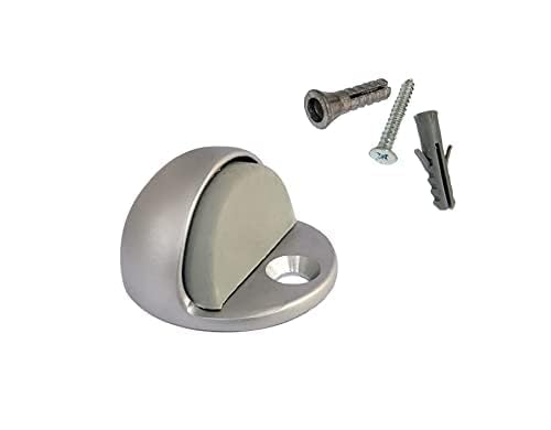 QCAA Low Dome Floor Door Stop, H 25.4 x Diameter 44.5mm, Zinc Die Cast, Satin Nickel, Made in Taiwan, 2 Pack - color: Satin Nickel, size: 2 Pack