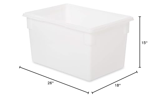 Rubbermaid Commercial Products Food Storage Box/Tote for Restaurant/Kitchen/Cafeteria, 21.5 Gallon, White - color: White, size: 21.5 Gal, style: Container