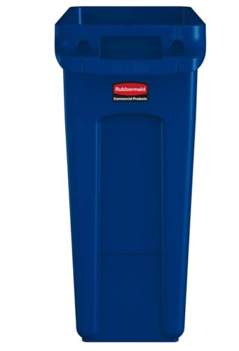 Rubbermaid Commercial Products Slim Jim Trash Can, Blue, 16-Gallon - color: Blue, size: 16 Gal