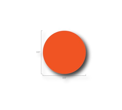 5S Location Marking Circle- (Various Sizes Available) Durable Circular Shaped Floor Marker by Graphical Warehouse- Vibrant Colors, Rounded Corners (25 Pack) (3.5", Orange) - color: Orange, size: 3.5"