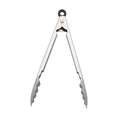 KitchenAid Gourmet Stainless Steel Serving Tongs with Hang Hook and Secure Closing Lock, 9 Inch, Stainless Steel - color: Stainless Steel, size: 9 Inches
