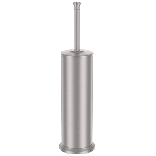 Stain Nickel Toilet Brush and Holder,Extra Long Handled Toilet Brush for Bathroom,Stainless Steel Heavy Duty Toilet Bowl Brush,Removable Inner Bowl,Deep Cleaning Dense Bristles Brush - color: Stain Nickel