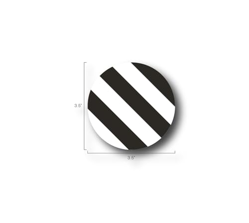 5S Location Marking Circle- (Various Sizes Available) Durable Circular Shaped Floor Marker by Graphical Warehouse- Vibrant Colors, Rounded Corners (25 Pack) (3.5", Black/White) - color: Black/White, size: 3.5"