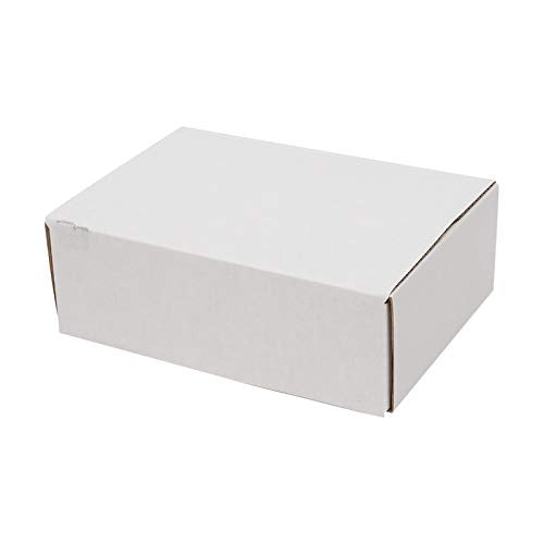 50 Pack Small Shipping Boxes, 6x4x2 Inches White Corrugated Mailer Boxes, Sturdy Kraft Cardboard Mailing Boxes for Small Business, Easy Assembly Literature Mailers for Packaging & Shipping
