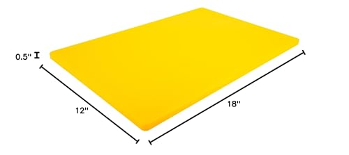 Thirteen Chefs Large 18 x 12 Yellow Cutting Board - Professional 1/2 Inch Thick HDPE for Poultry and Chicken - Food Service and Restaurant Certified - color: Yellow, size: 18"L x 12"W