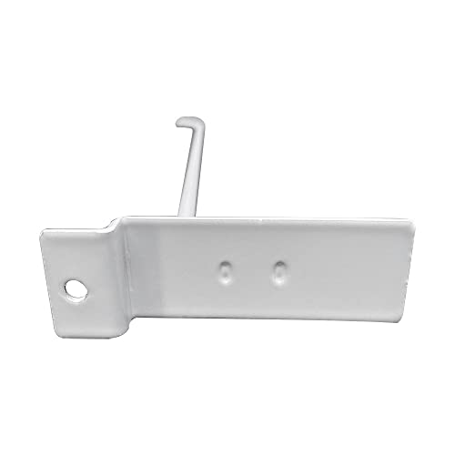 10" Slatwall Hook Panel Display Hooks, 1/4" Thickness Metal, White - Pack 2