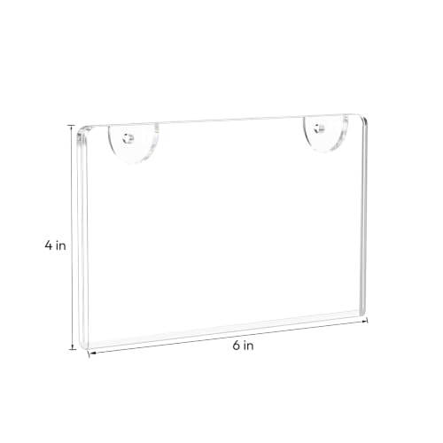 NIUBEE Acrylic Sign Holder 4x6 Horizontal Wall Mount 6 Pack - size: Horizontal 6 Pack 4" x 6"