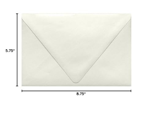 LUXPaper A9 Contour Flap Invitation Envelopes | 5 3/4" x 8 3/4" | Quartz Metallic | 80lb. Text | 50 Qty - color: Quartz Metallic
