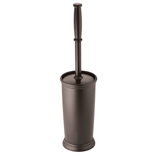 mDesign Metal Freestanding Slim Toilet Bowl Brush and Holder (Pack of 2) - color: Espresso, size: Pack of 2