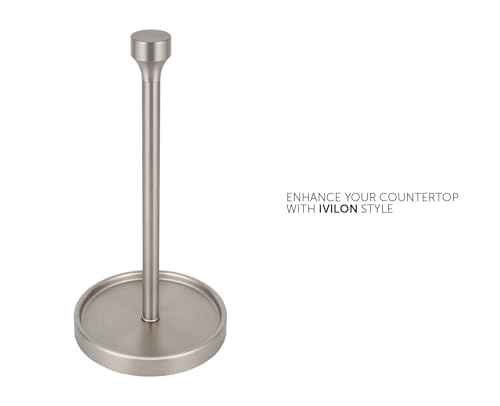 Ivilon Countertop Paper Towel Holder - Modern Bell End Minimalist Design - Color Brushed Nickel - color: Brushed Nickel