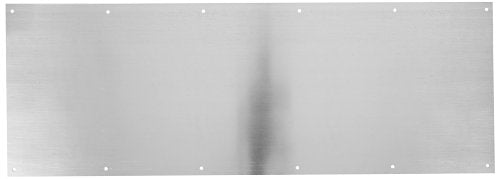 Rockwood K1050 Rectangular Kick Plate, Aluminum with Clear Anodized Finish, 34" Width x 12" Height x 3/64" Thickness - size: 34" Length x 12" Width x 3/64" Thick