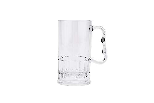 G.E.T. Shatter-Resistant Plastic Beer Mug/Stein, 10 Ounce, BPA Free, 0082-1-SAN-CL-EC (Set of 4) , C/lear - size: 10 Ounce, style: Set of 4