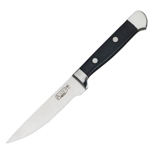 Winco 4 Piece Black Acero Gourmet Stainless Steel Steak 4-Piece Knife