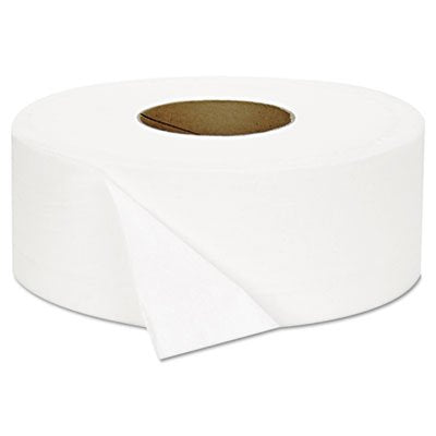 GEN JRT Jumbo Bath Tissue, Septic Safe, 2-Ply, White, 3.3" x 1,000 Ft, 12 Rolls/Pack - size: 1000 Sheets (Pack of 12)
