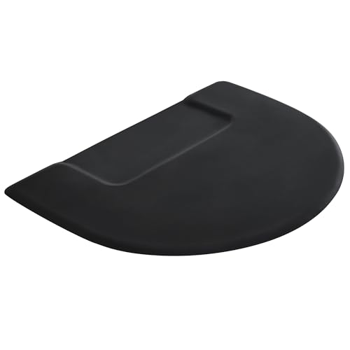 BarberPub 3'x4'x5/8" Anti-Fatigue Salon Mat, PU, Square Base 0075 - color: Black - Pu Foam