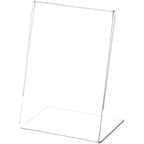 Plymor Clear Acrylic Sign Display / Literature Holder (Angled), 3.5" W x 5" H - size: 3.5" x 5"