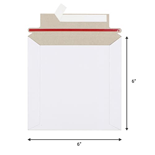 zmybcpack 100 Pack 6 x 6 inch Rigid Mailer Self Seal Photo Mailers