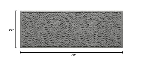 WaterHog Boxwood Front Door Mat Indoor Outdoor Entrance, All-Weather Mats - color: Medium Grey, size: Runner 22"x59" (2’x5’)