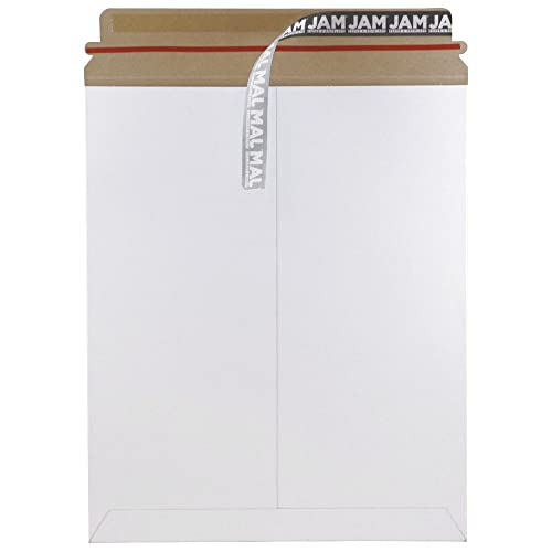 JAM PAPER Stay-Flat Photo Mailer Envelopes with Peel & Seal Closure - 11 x 13 1/2 - White - 6 Rigid Mailers/Pack - color: 11" X 13 1/2", size: 6 per Pack