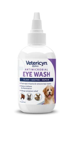 Vetericyn Plus Dog and Cat Eye Wash | Eye Drops for Dogs and Cats to Flush and Soothe Eye Irritations, Dog Tear Stain Cleaner, Safe for All Animals. 3 Ounces - size: 3 Fl Oz