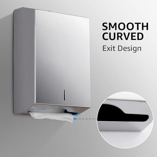 modunful Paper Towel Dispenser Wall Mount - Multifold Trifold Paper Towel - color: D-391 Silver Set