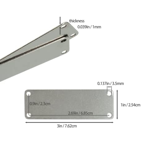 StayMax 304 Stainless Steel Engraving Blank Tags Rectangle Stamping Blanks with 4 Holes 1inch*3inch 25 Pack