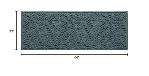 WaterHog Boxwood Front Door Mat Indoor Outdoor Entrance, All-Weather Mats - color: Bluestone, size: Runner 22"x59" (2’x5’)