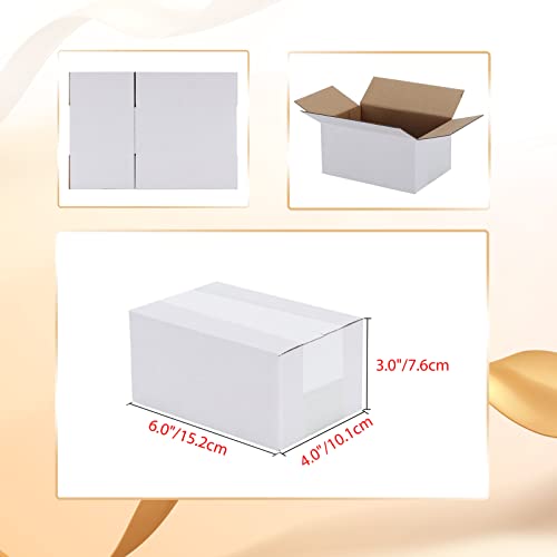 Calenzana 6x4x3 Shipping Boxes Set of 40, White Corrugated Cardboard Box for Mailing Packing Gifts Small Business - size: 6x4x3, style: 40 Pack