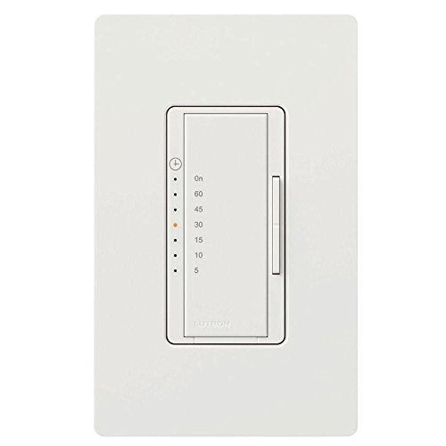 Lutron Maestro Countdown Timer Switch for Fans and Lights, 3A/150-Watt LED Bulbs, Single-Pole/Multi-Location | MA-T51MN-SW | Snow - color: Snow