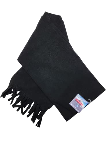 48 Pack Winter Scarves, Warm Winter Fleece Scarf Bulk Wholesale Donation Unisex Men Women - color: Black